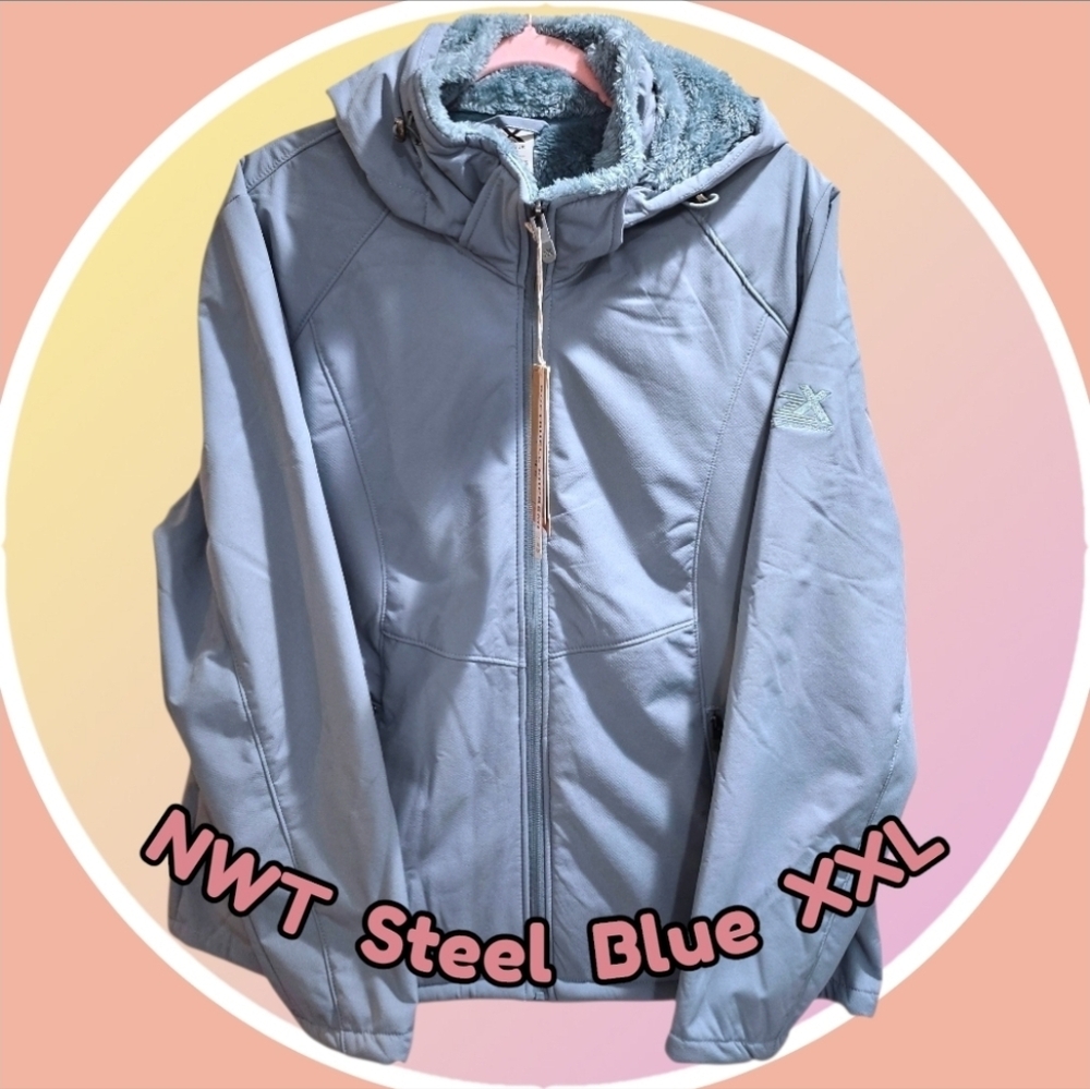 NWT XXL Plush Fleece Lined Water Resistant Jacket Detachable Hood & Zip Pockets - Picture 9 of 11